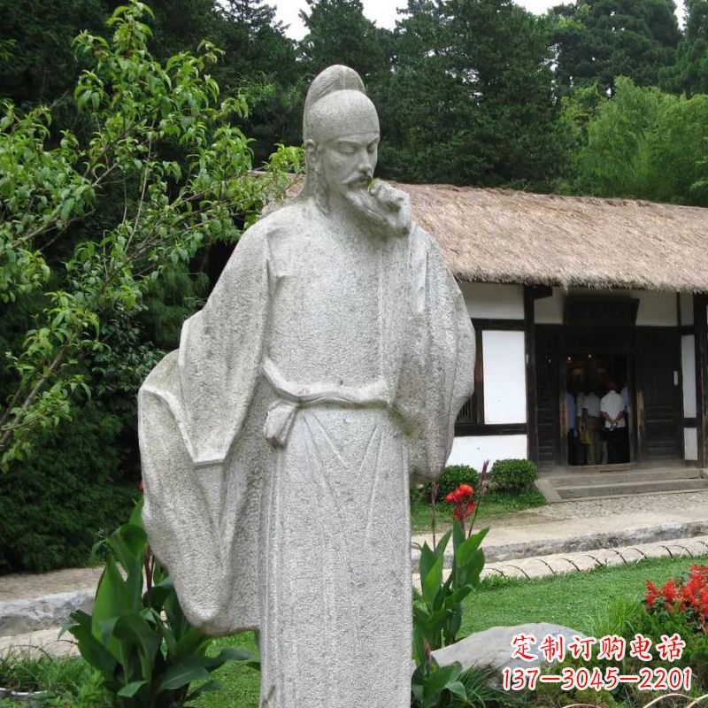 厦门白居易石雕塑像-公园景区中国古代历史文化名人雕塑