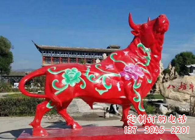 厦门玻璃钢红牛雕塑