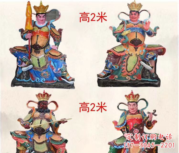 厦门玻璃钢彩绘四大天王雕塑宏伟壮观的艺术珍品