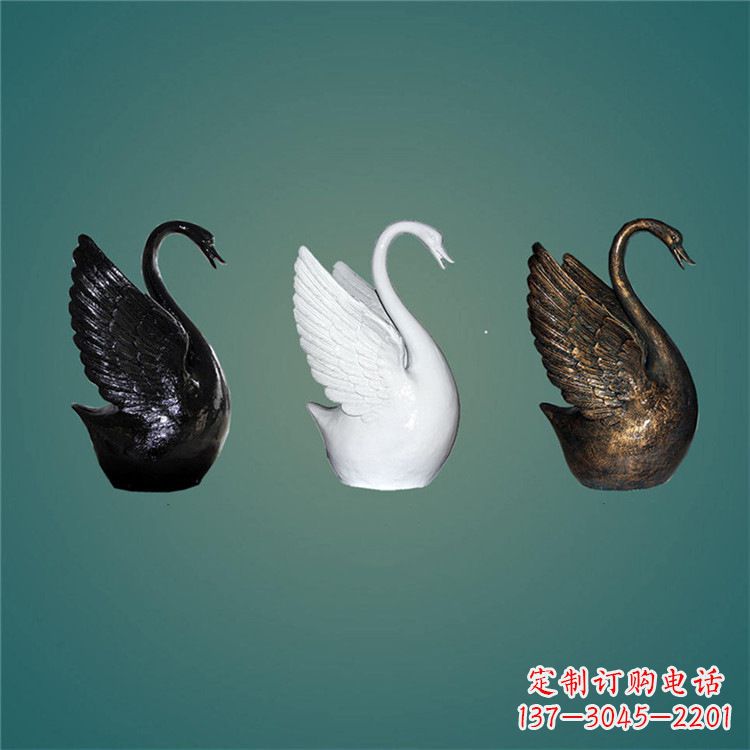 厦门玻璃钢制天鹅雕塑，点缀水景水池