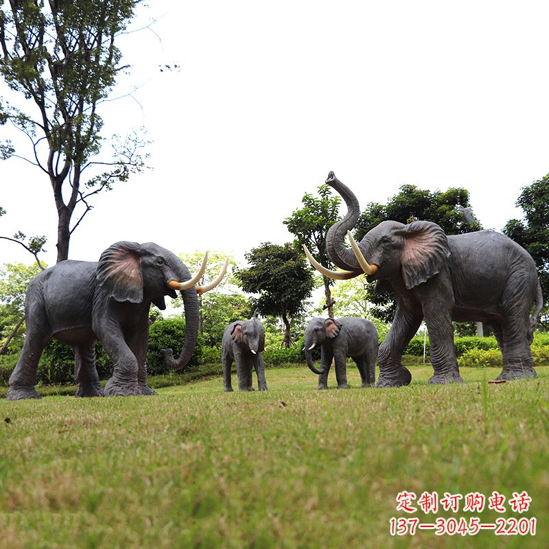 厦门玻璃钢大象雕塑传承古老文化，点缀园林景观