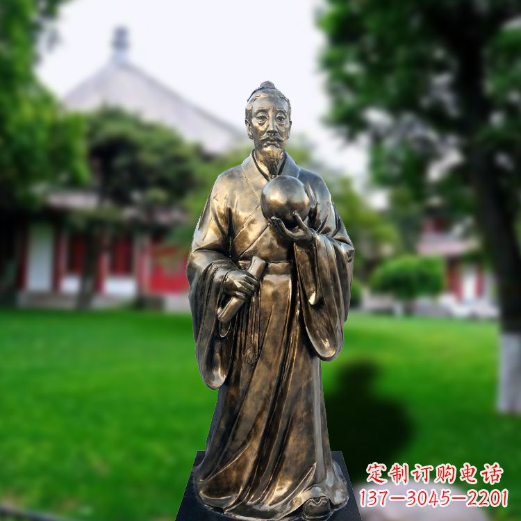 厦门玻璃钢仿铜张衡塑像-中国东汉时期著名天文学家