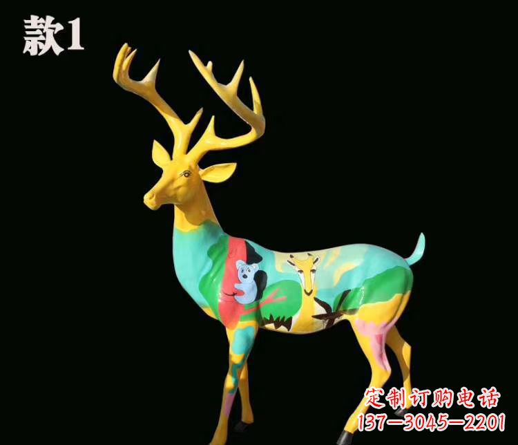 厦门玻璃钢仿真梅花鹿雕塑