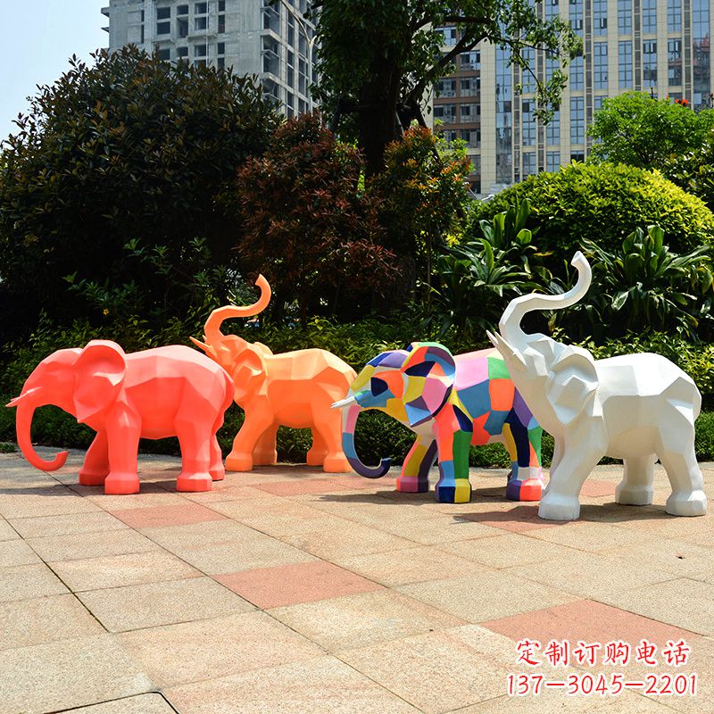 厦门金色大象雕塑活跃的商场游乐场