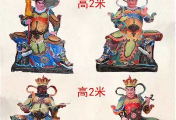 厦门玻璃钢彩绘四大天王雕塑宏伟壮观的艺术珍品