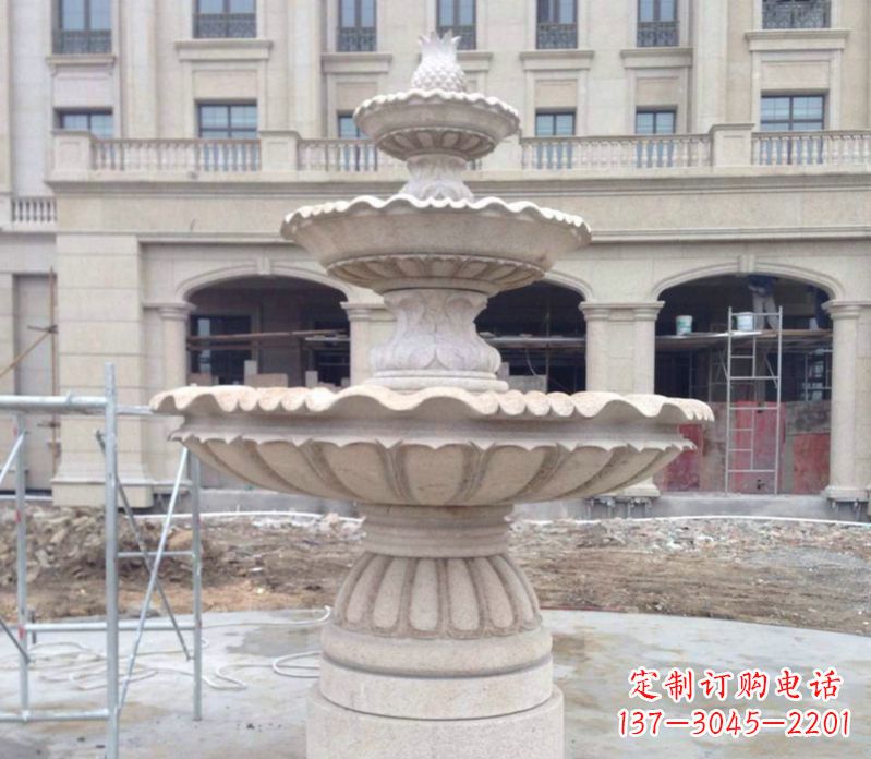 厦门菠萝多层喷泉石雕——精美而多变的艺术品