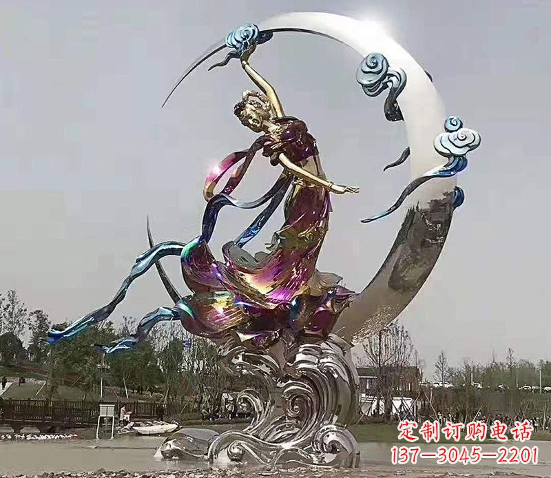 厦门不锈钢嫦娥奔月雕塑 (2)