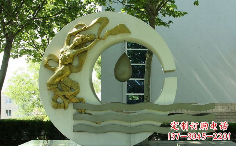 厦门不锈钢嫦娥奔月景观雕塑