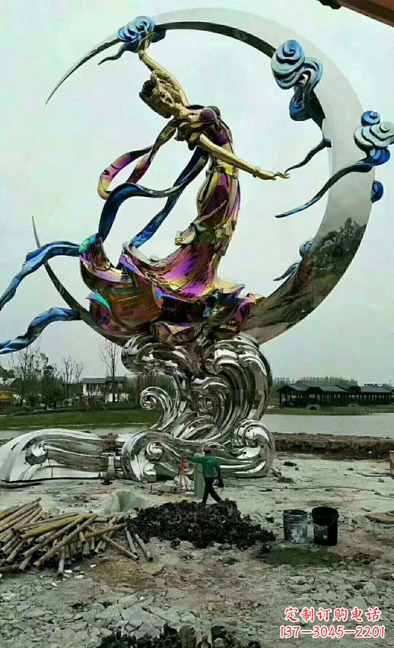 厦门不锈钢嫦娥奔月雕塑1