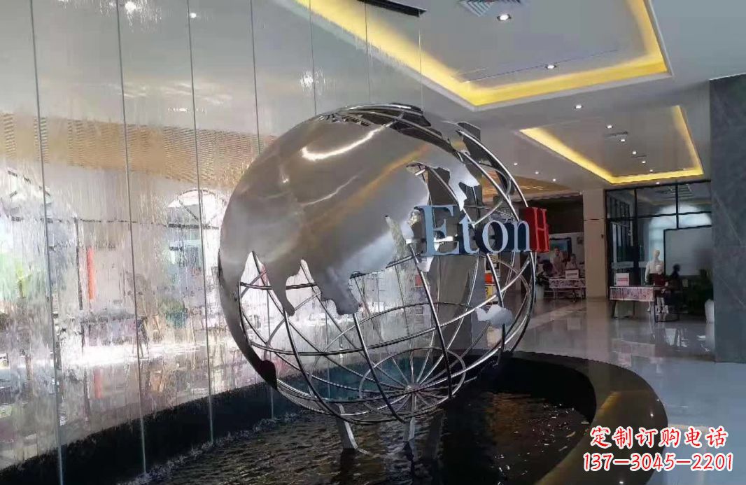 厦门不锈钢地球仪喷泉雕塑1
