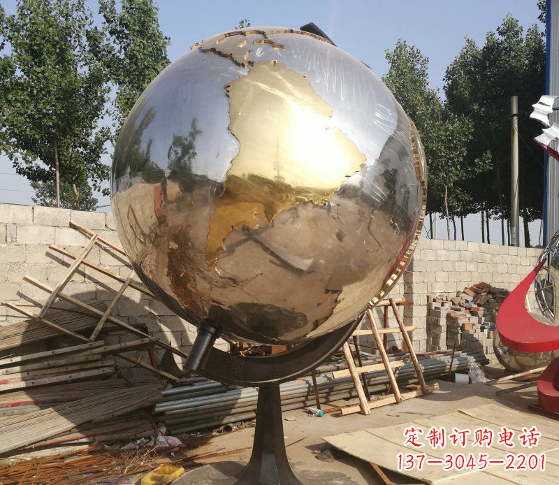 厦门不锈钢地球仪校园雕塑_2
