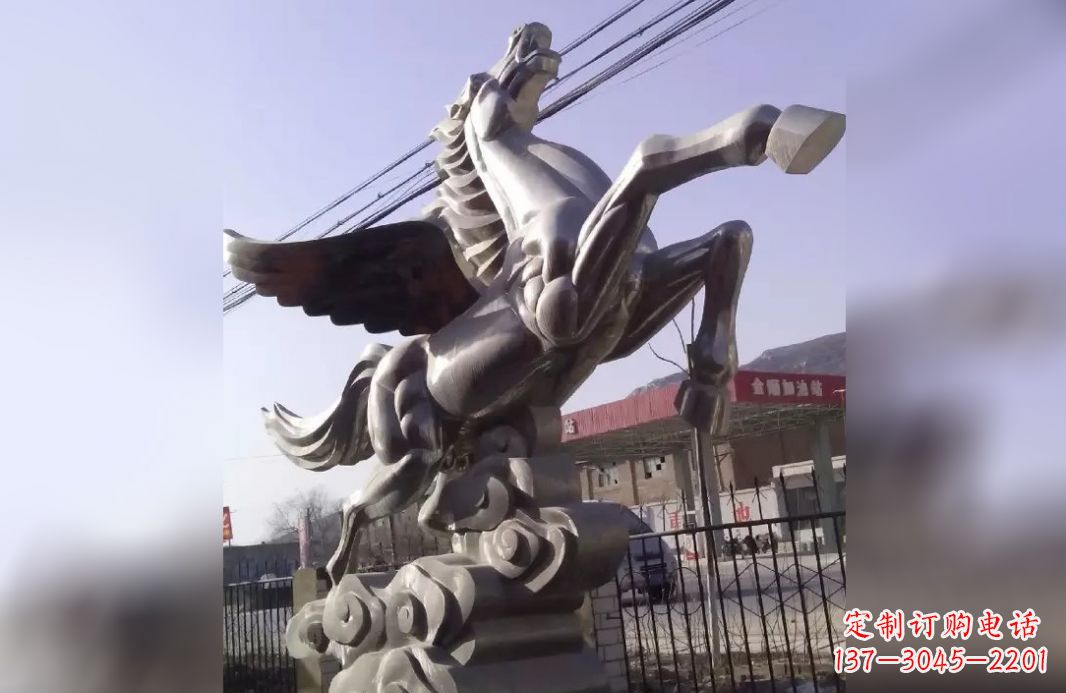 厦门不锈钢飞马雕塑_2