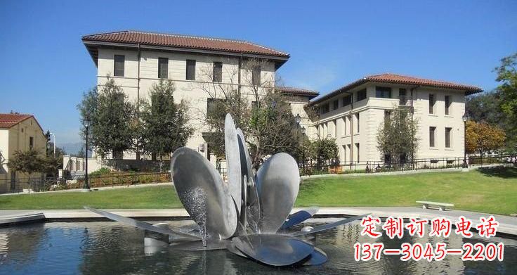 厦门不锈钢公园抽象花朵喷泉雕塑