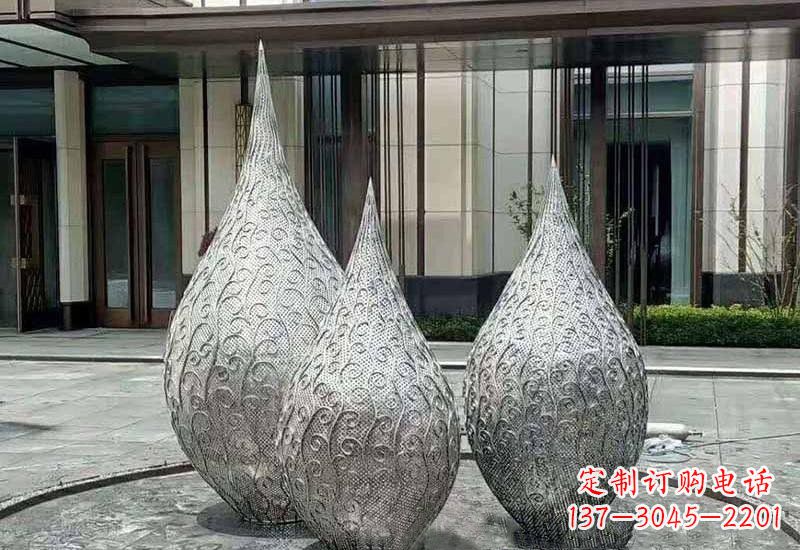 厦门不锈钢镂空水滴雕塑精致美观