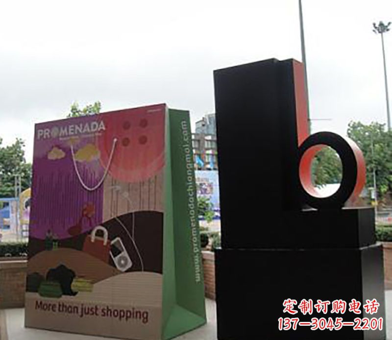 厦门不锈钢购物袋公园雕塑