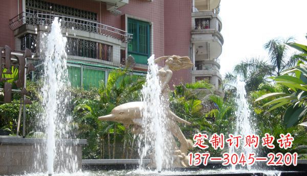 厦门不锈钢海豚喷泉雕塑精美的海洋艺术