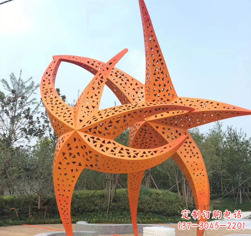 厦门不锈钢海星海洋动物雕塑