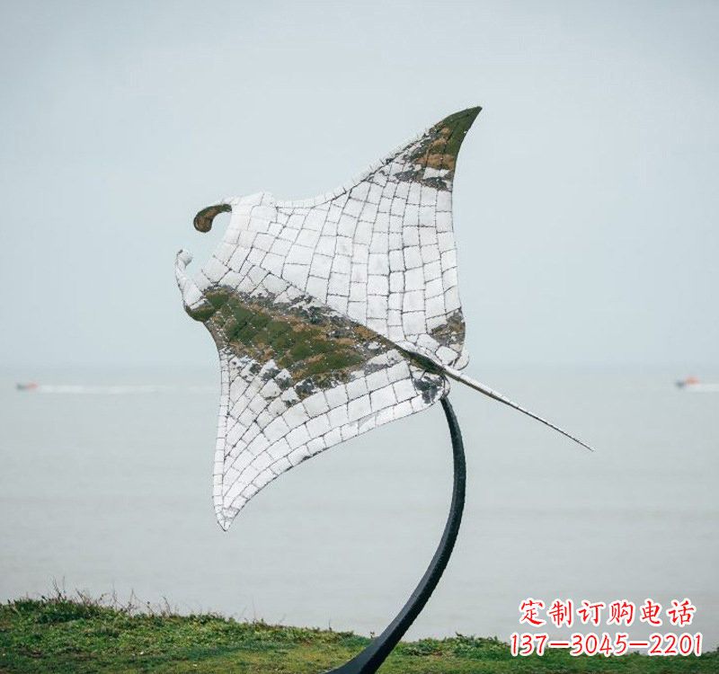 厦门不锈钢海洋动物蝠鲼雕塑
