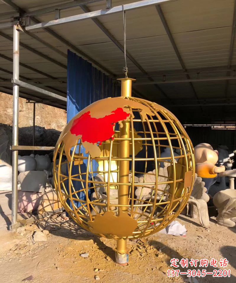 厦门不锈钢金属校园地球仪雕塑