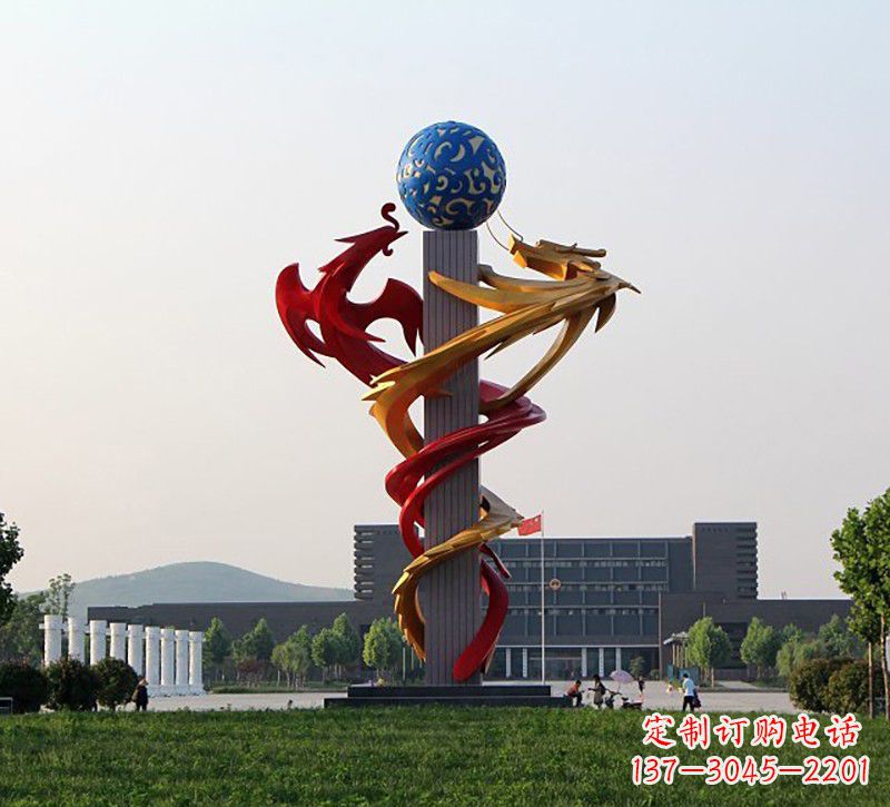 厦门不锈钢龙凤雕塑神秘而又神奇
