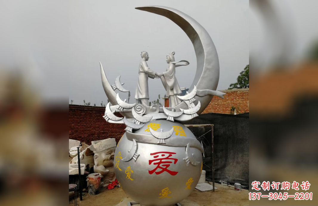 厦门不锈钢牛郎织女广场景观雕塑