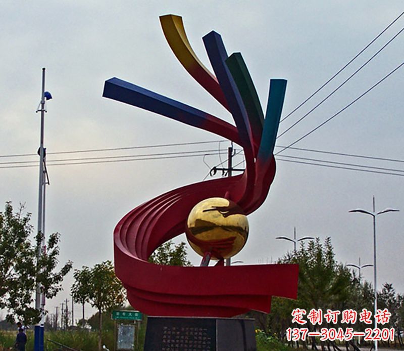 厦门不锈钢飘带雕塑艺术与自然的完美结合