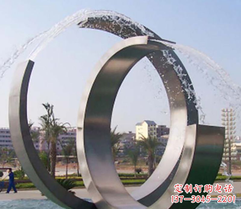厦门不锈钢情侣戒指雕塑象征爱情的永恒之物