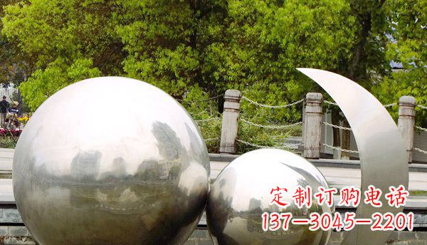 厦门不锈钢球形地球月亮雕塑