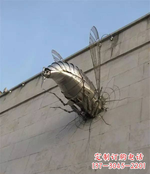 厦门不锈钢无头苍蝇动物雕塑