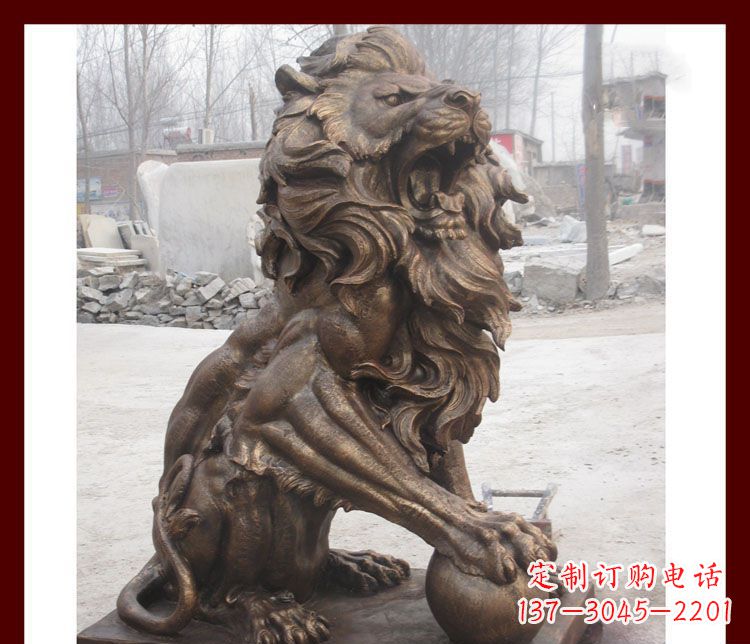 厦门传统工艺——踩球欧式狮子铜雕