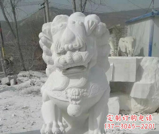 厦门狮子雕塑踩绣球石狮子寺庙的独特景观