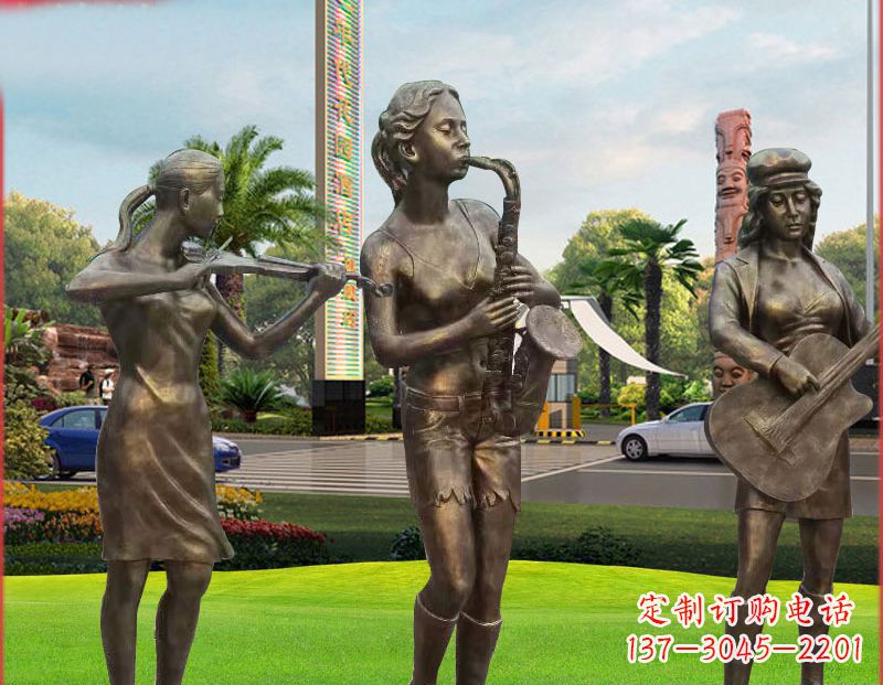 厦门吹萨克斯铜雕人物