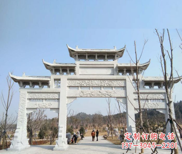 厦门村口三门石雕牌楼 (6)
