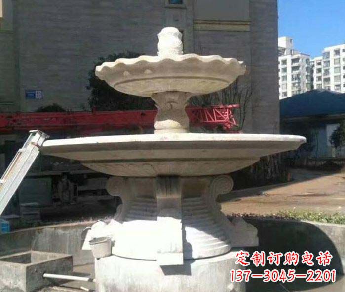 厦门大理石多层喷泉别墅景观石雕