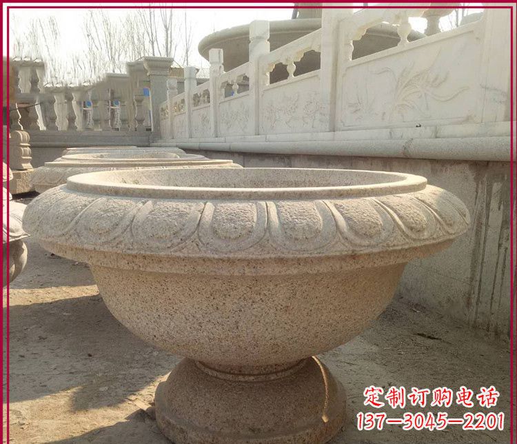 厦门大理石花盆公园石雕