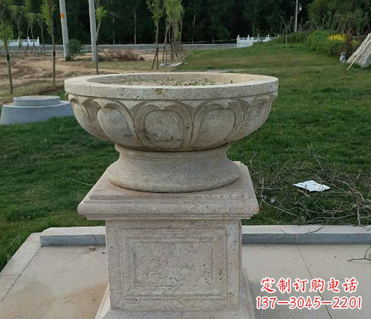 厦门大理石花盆石雕