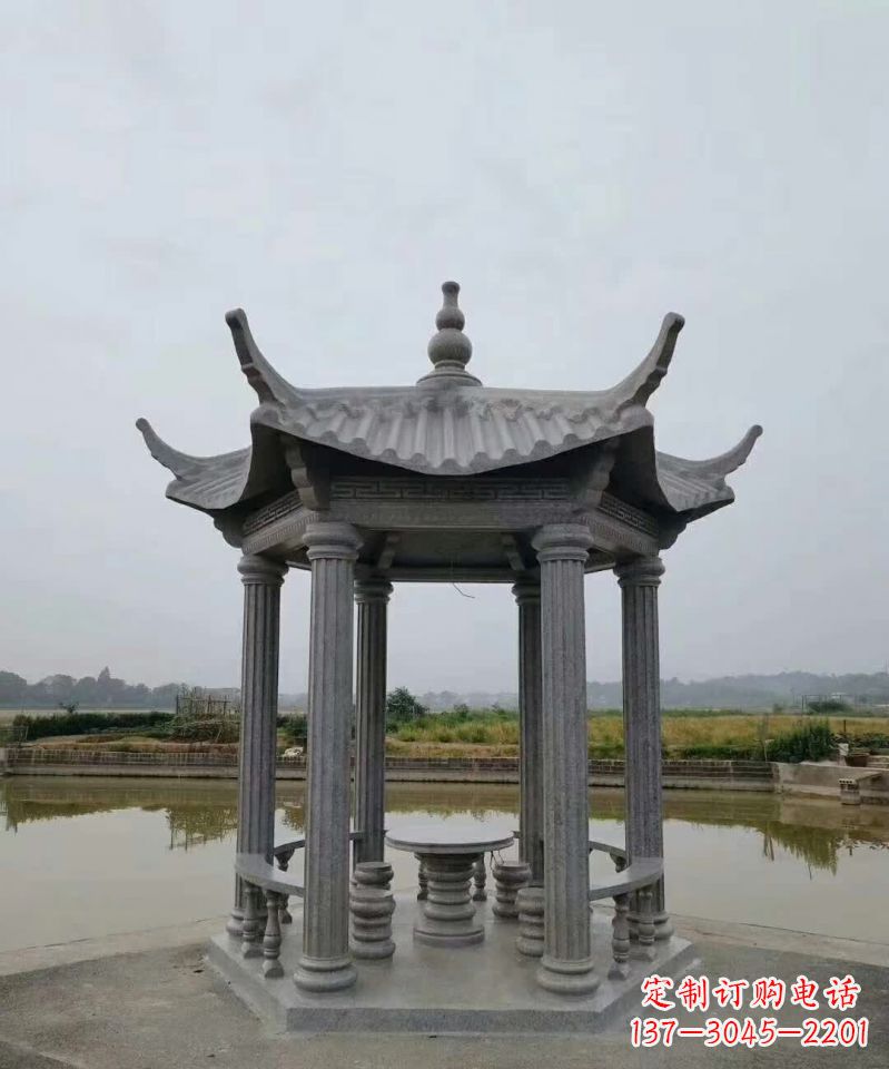 厦门大理石凉亭石雕塑,优雅经典无双
