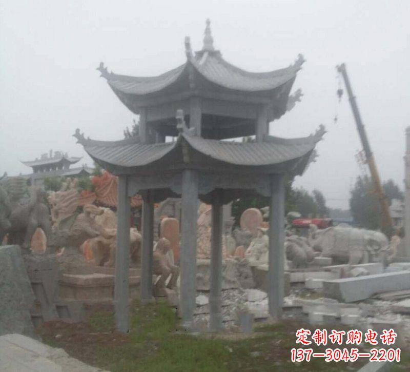 厦门大理石六角凉亭石雕