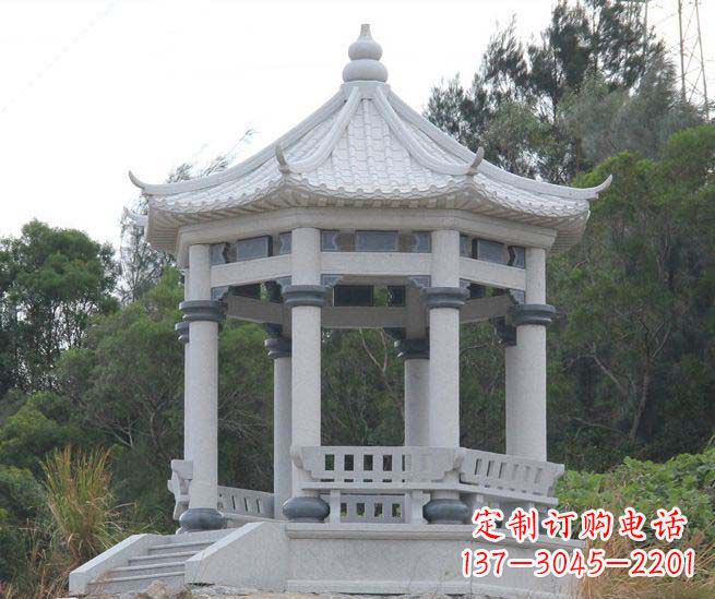 厦门大理石六角石雕凉亭