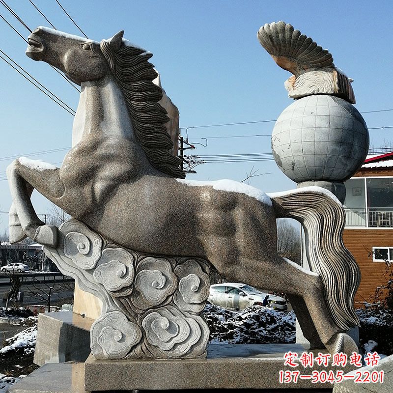 厦门大理石马踏祥云雕塑