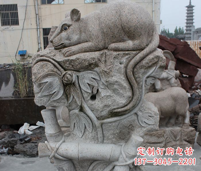 厦门大理石生肖鼠石雕