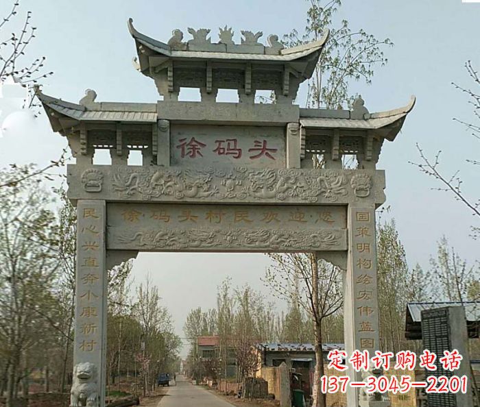 厦门精美纯手工大理石牌坊雕塑