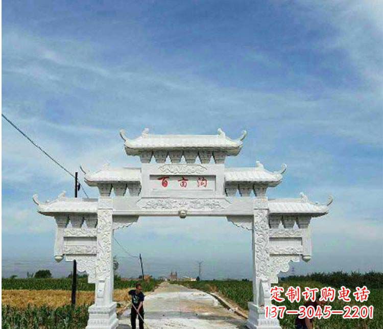 厦门单门石牌坊石雕_2
