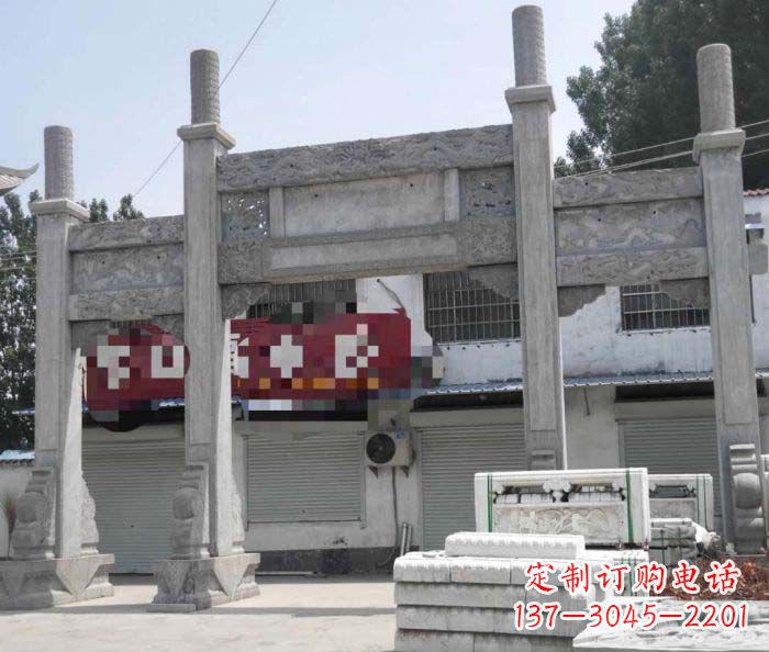 厦门领雕塑 | 专业定制道路大理石牌坊雕塑