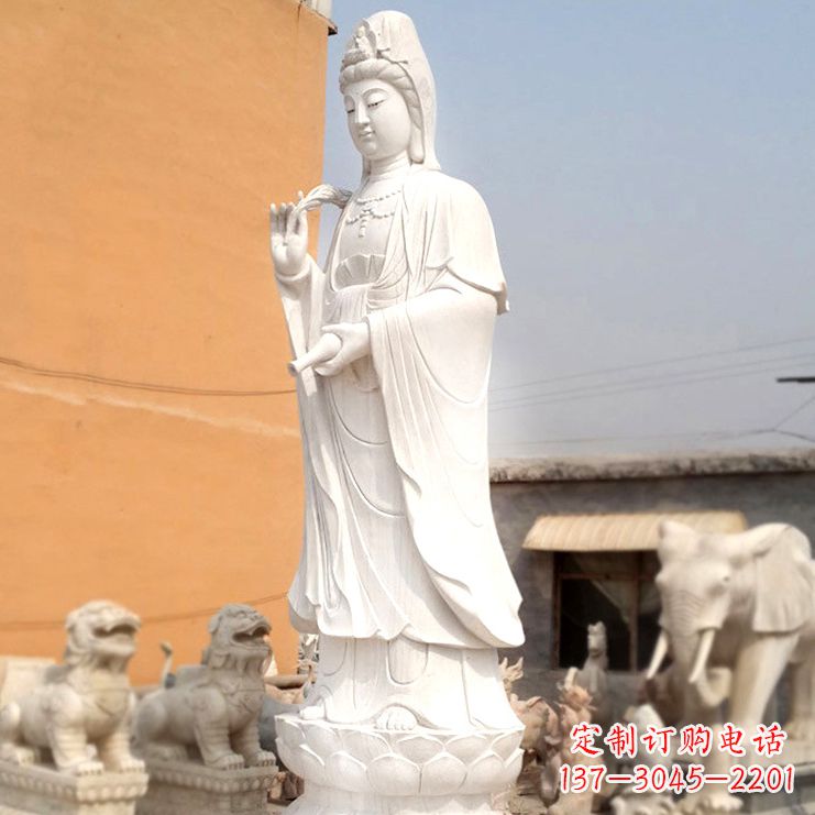 厦门滴水观音汉白玉石雕佛像