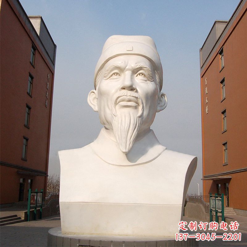 厦门杜甫石雕像-学校校园历史名人唐代著名诗人头像