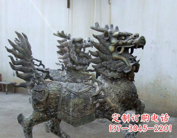 厦门精致手工铜麒麟雕塑