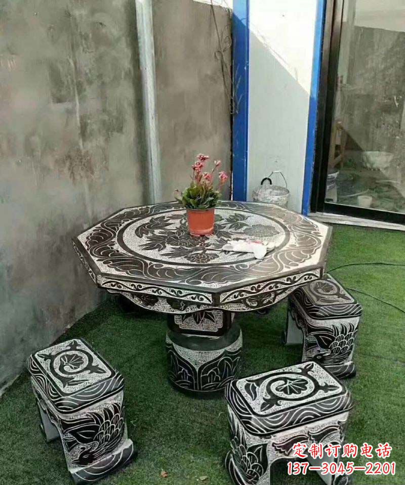 厦门多边形石头桌凳雕塑