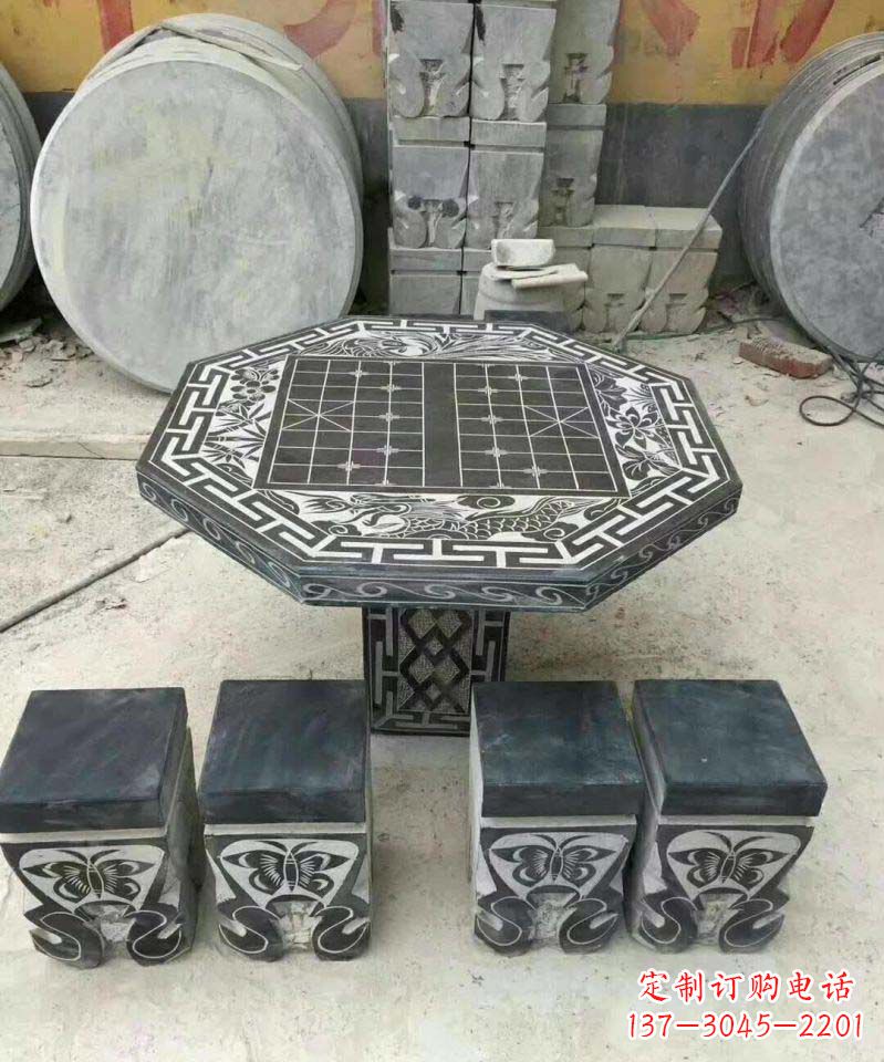 厦门仿古八角石桌凳