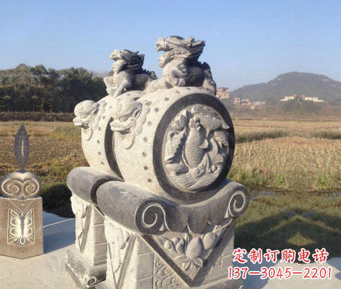 厦门仿古抱鼓石镇宅石门墩 (4)